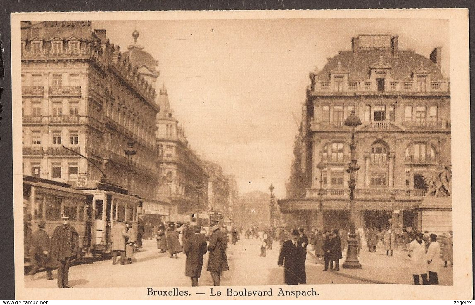 Bruxelles - Le Boulevard Anspach - Animée - Tram, Tramway, Strassenbahn - Avenues, Boulevards