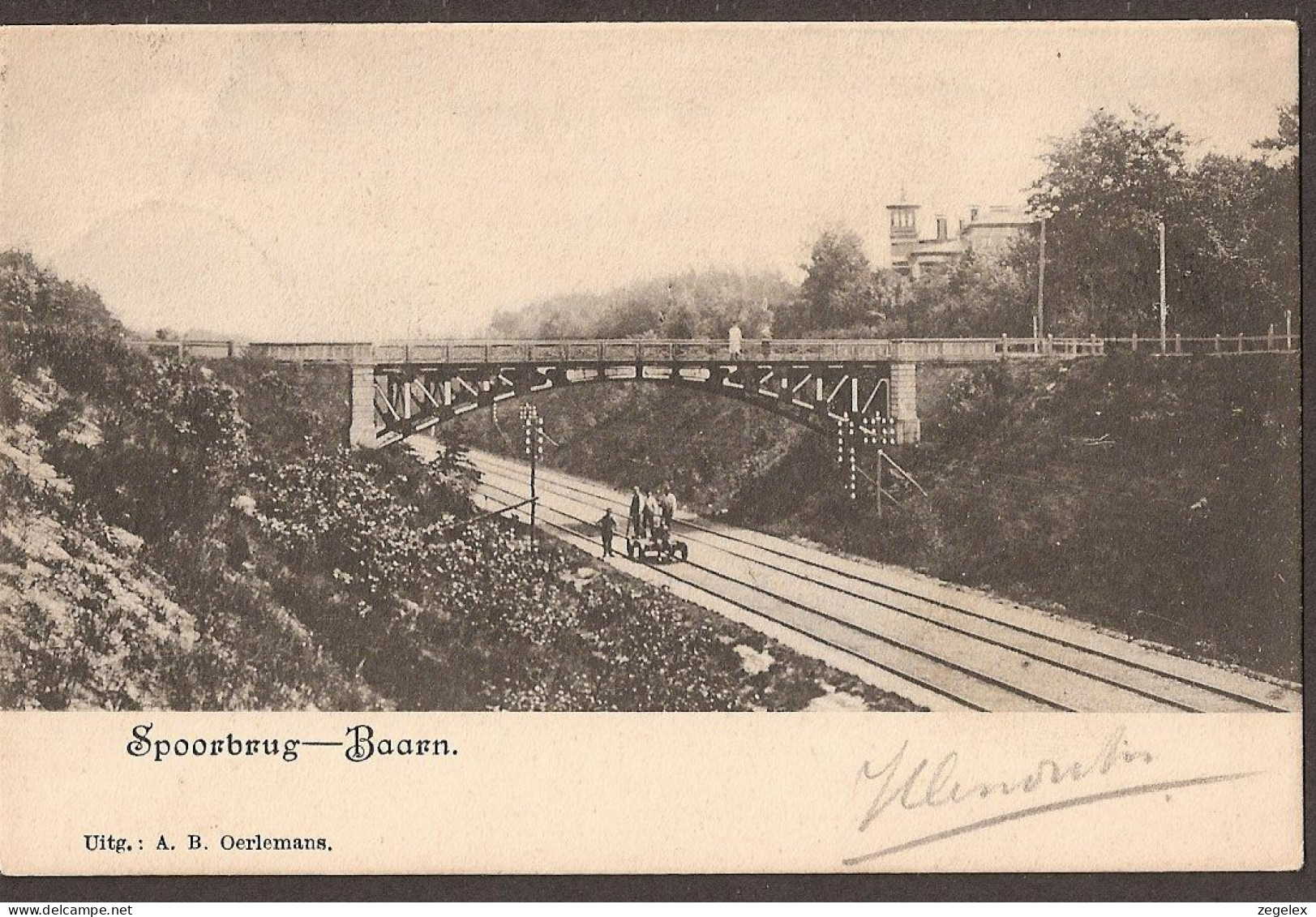 Baarn - Spoorbrug - Arbeiders Met Lorrie Op De Rails - Gelopen 1903 - Chemin De Fer,  Eisenbahn, Spoorweg, Rail Road - Baarn