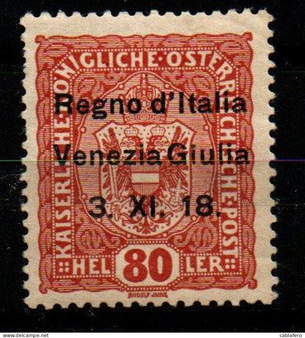 ITALIA - VENEZIA GIULIA - 1918 - FRANCOBOLLI D'AUSTRIA SOVRASTAMPATO - 80 HELLER - MH - Vénétie Julienne