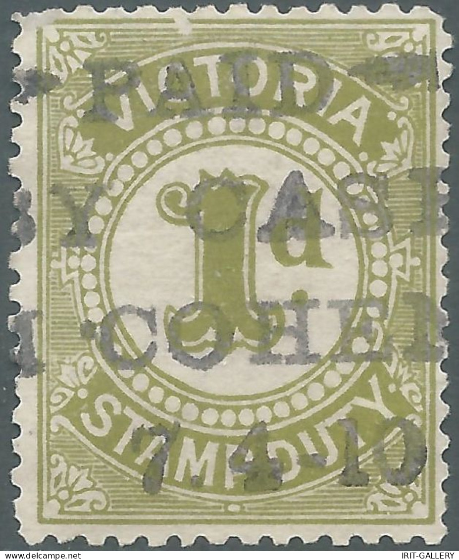 AUSTRALIA - VICTORIA ,1910 Stamp Duty , Revenue Tax Fiscal ,1d - Postage Due - Used - Other & Unclassified