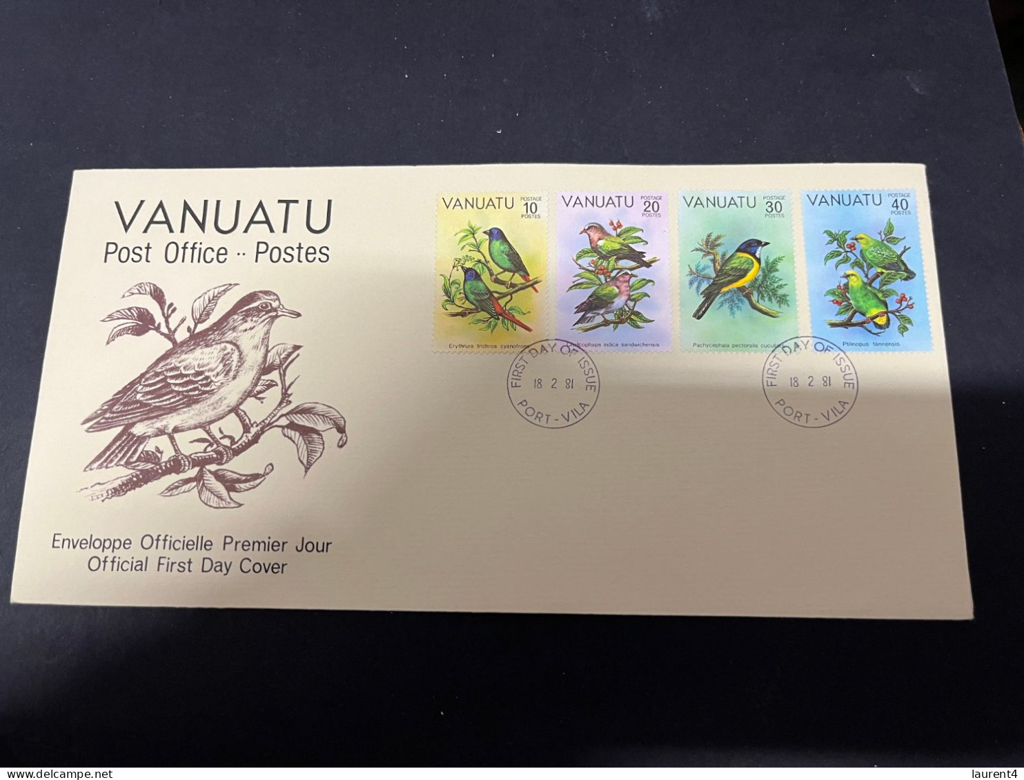 20-10-2023 (4 U 46) Vanuatu FDC - Birds - 1981 - Vanuatu (1980-...)