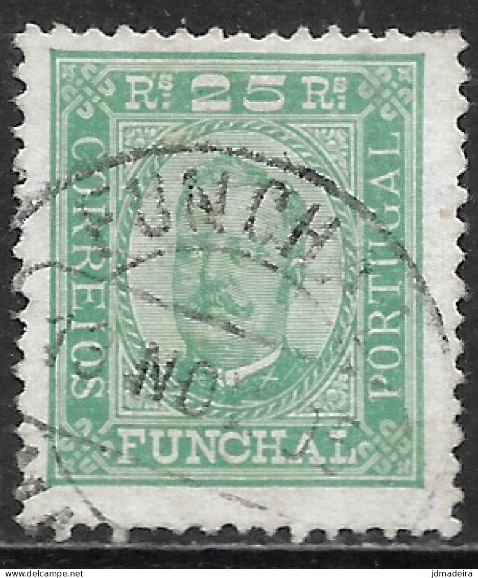 Funchal – 1892 King Carlos 25 Réis Used Stamp - Funchal