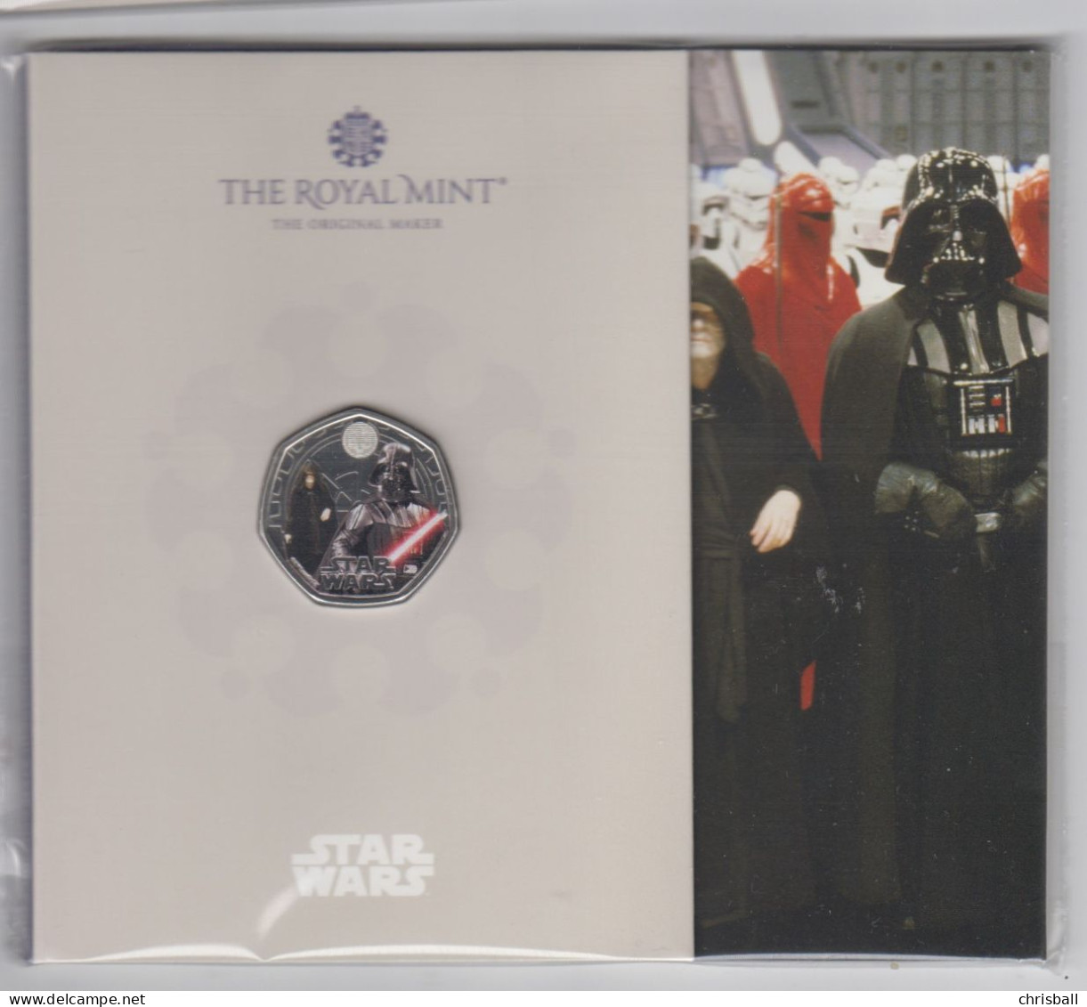 Great Britain UK 2023 50p Coin, Star Wars Darth Vader Coloured Bunc Coin - 50 Pence