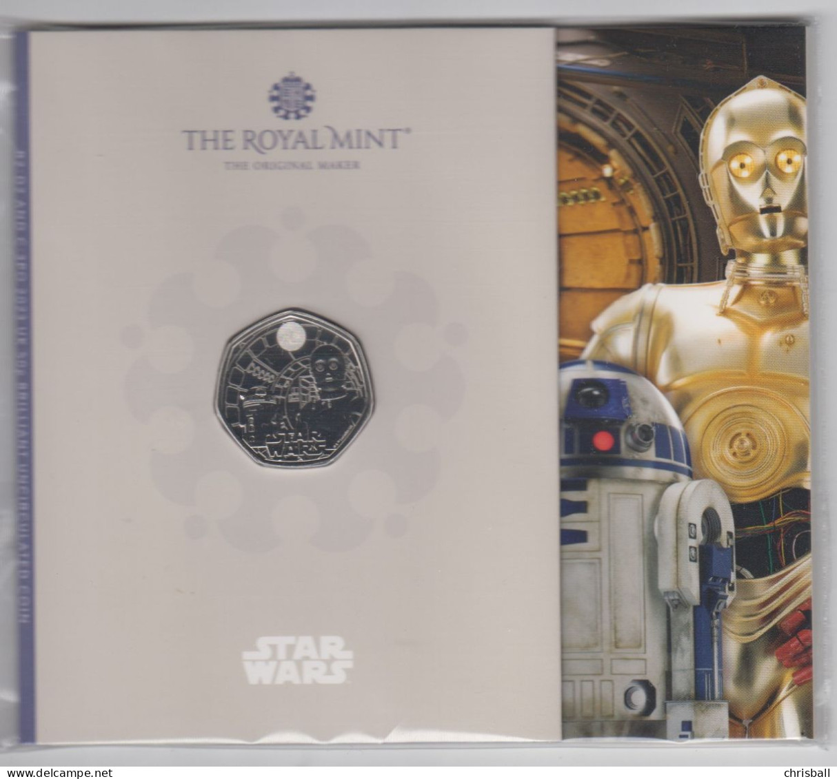 Great Britain UK 2023 50p Coin, Star Wars R2-D2 Bunc - 50 Pence