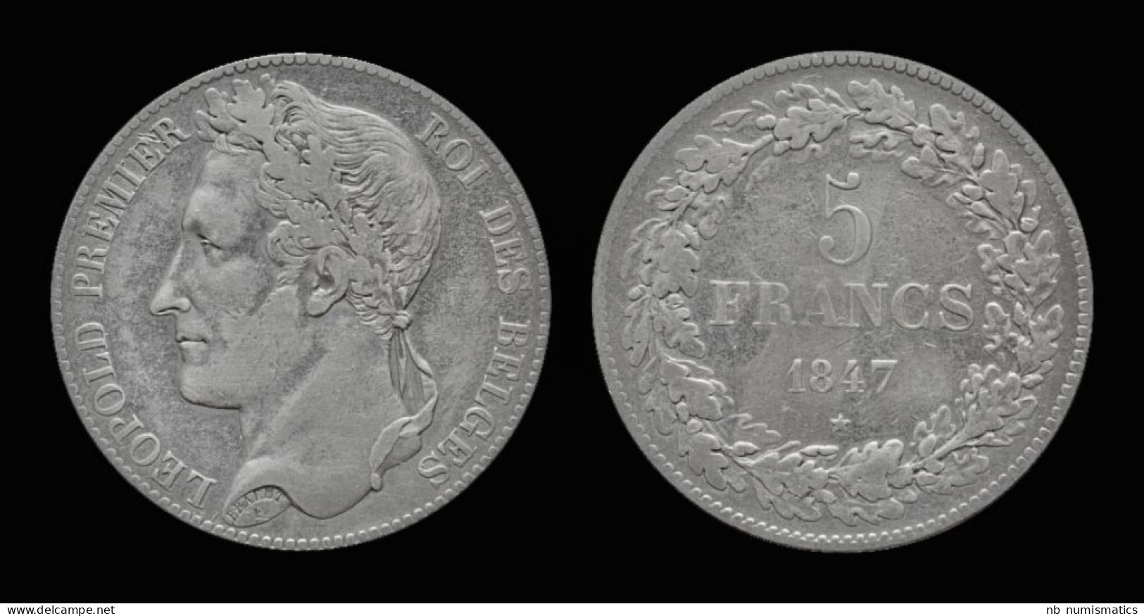 Belgium Leopold I 5 Frank 1847 - 5 Frank