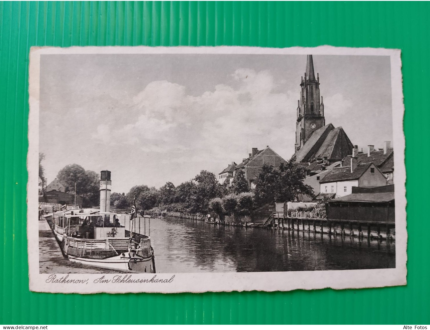 Alte AK Ansichtskarte Postkarte Rathenow Brandenburg Deutsches Reich Schleusenkanal Dampfer Schiff Kirche Alt Old Card - Rathenow