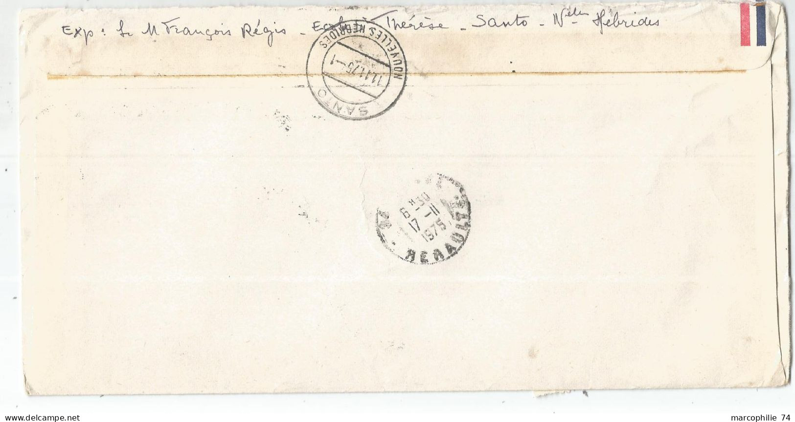 NEW HEBRIDES DIVERS LETTRE COVER REC SANTO 1975 TO FRANCE - Lettres & Documents