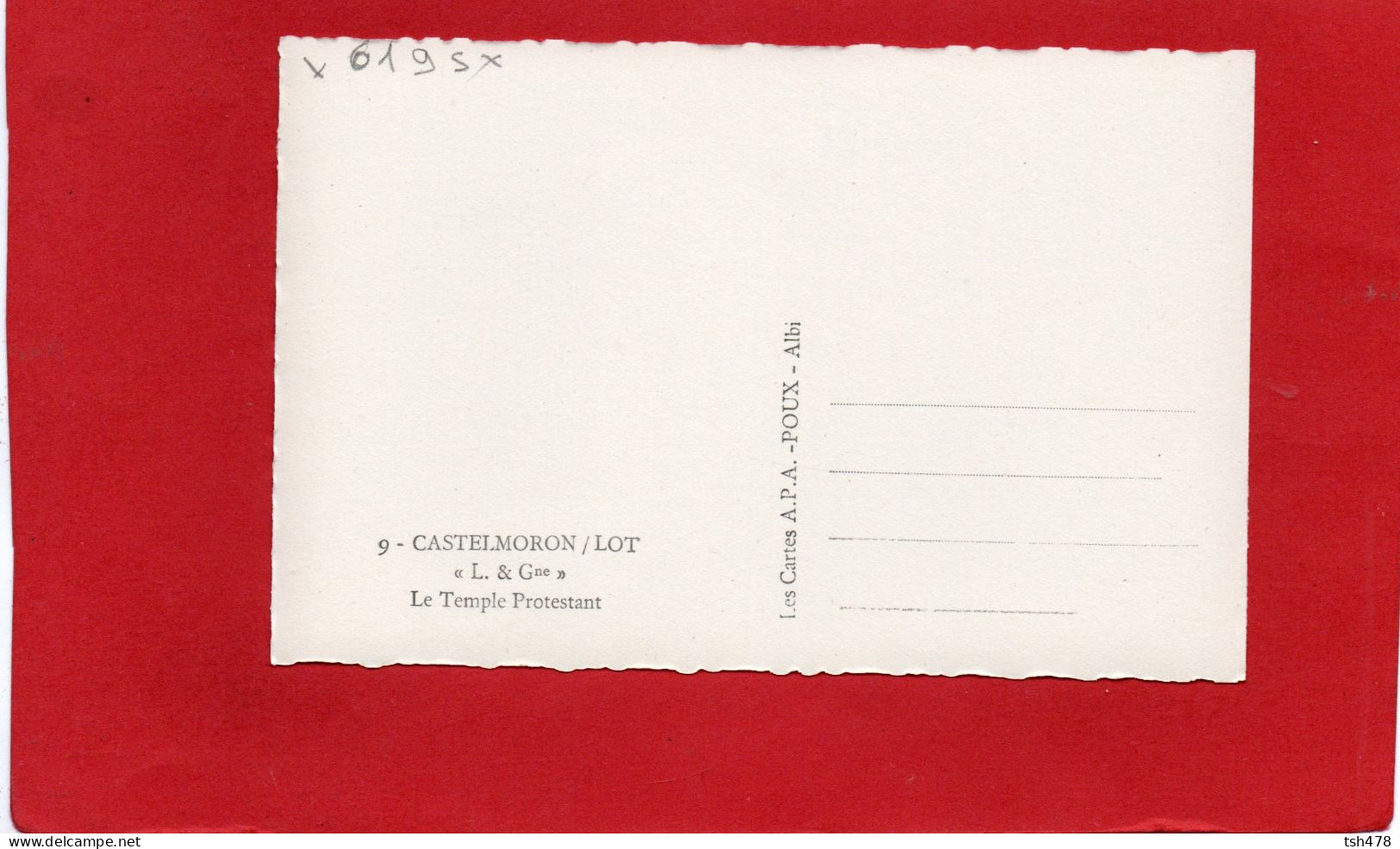 47------CASTELMORON SUR LOT---Le Temple Protestant--voir 2 Scans - Castelmoron