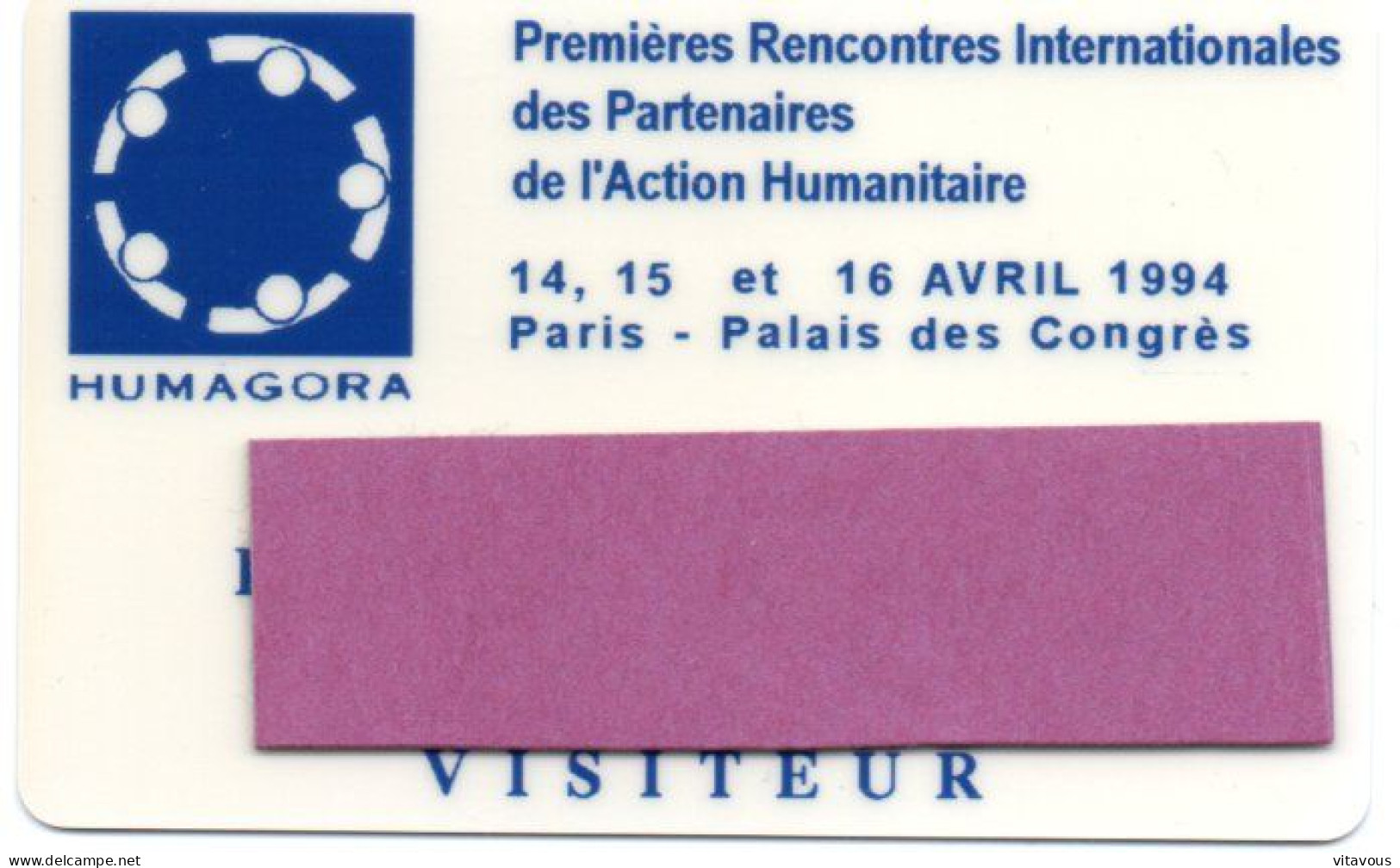 Carte Salon- Paris Première Rencontres1994 Card Magnétique Karten (salon 365) - Tarjetas De Salones Y Demostraciones