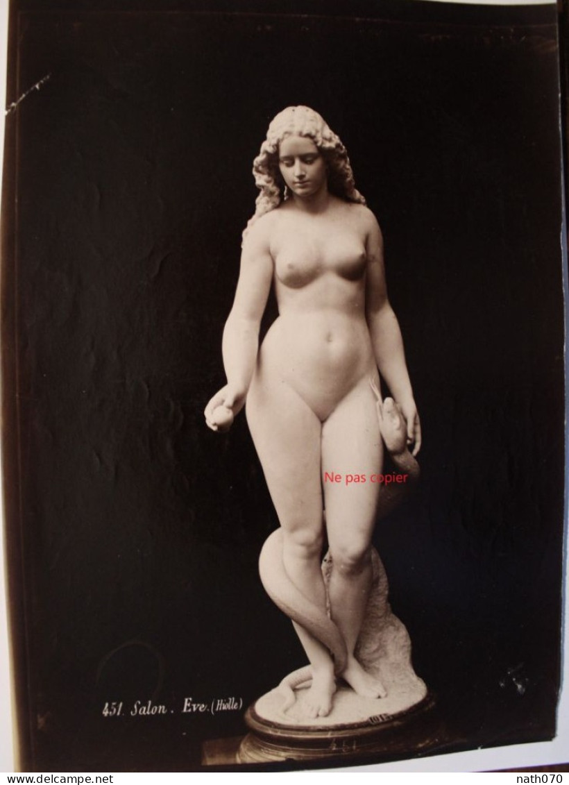 Photo 1880's Tirage Albuminé Albumen Print Vintage Art Sculpture EVE Hielle - Old (before 1900)