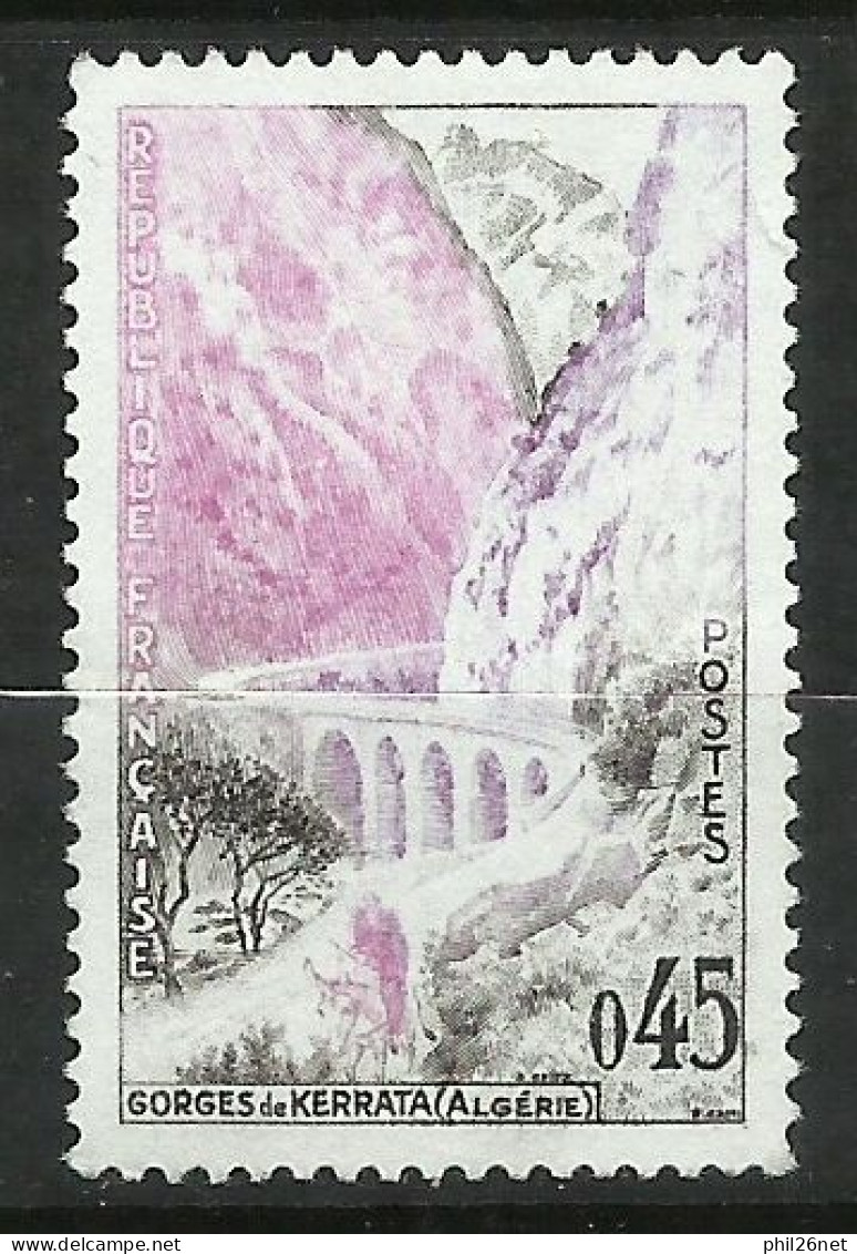 France  N° 1237 Gorges De Kerrata Noir Sur Fond Rose    Neuf ( *)    B/ TB  Voir Scans Soldes ! ! ! - Neufs