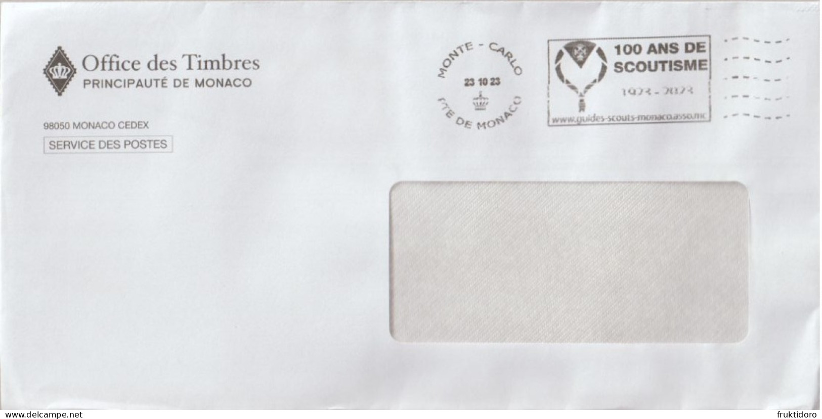 Monaco Postmark 2023 Rainier III - National Committee For Traditions In Monaco - 100 Years Scoutism - Monte-Carlo - Marcophilie