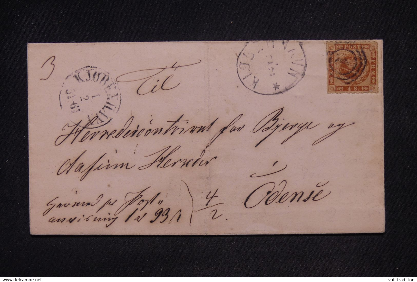 DANEMARK - 4s Percé En Ligne Sur Lettre De Copenhague Pour Odense - L 147892 - Cartas & Documentos