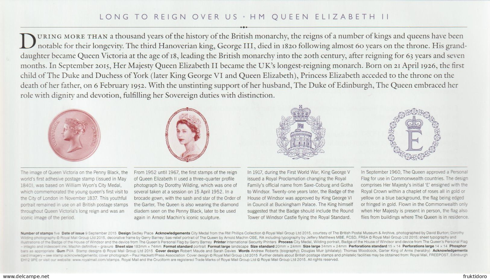 United Kingdom FDC Mi Block 96 Queen Elizabeth II - Long To Reign Over Us - Cancellation Windsor - 2015 - 2011-2020 Decimale Uitgaven