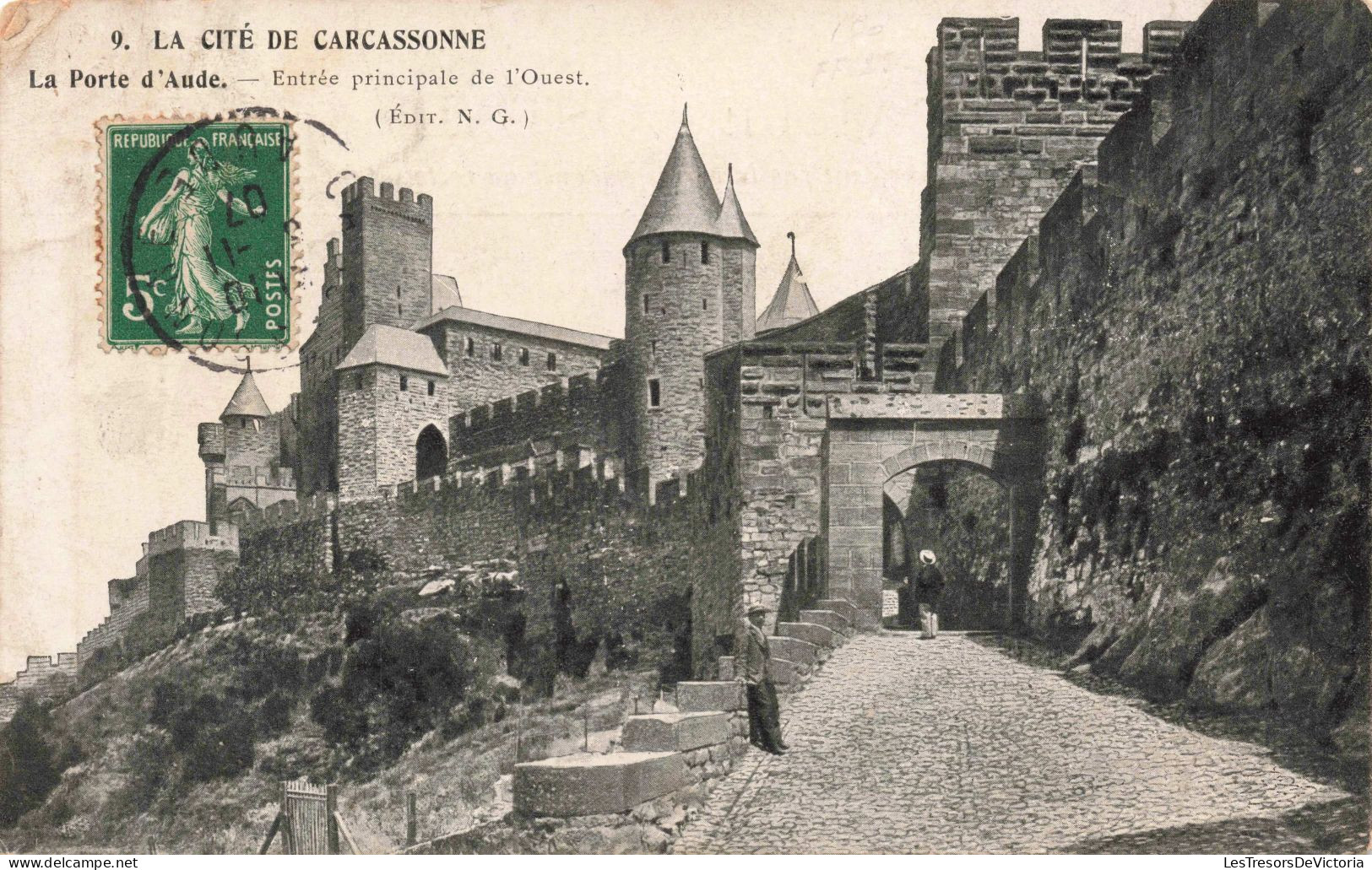 FRANCE - La Cité De Carcassonne - La Porte D'Aude - Entrée Principale De L'Ouest - Carte Postale Ancienne - Carcassonne