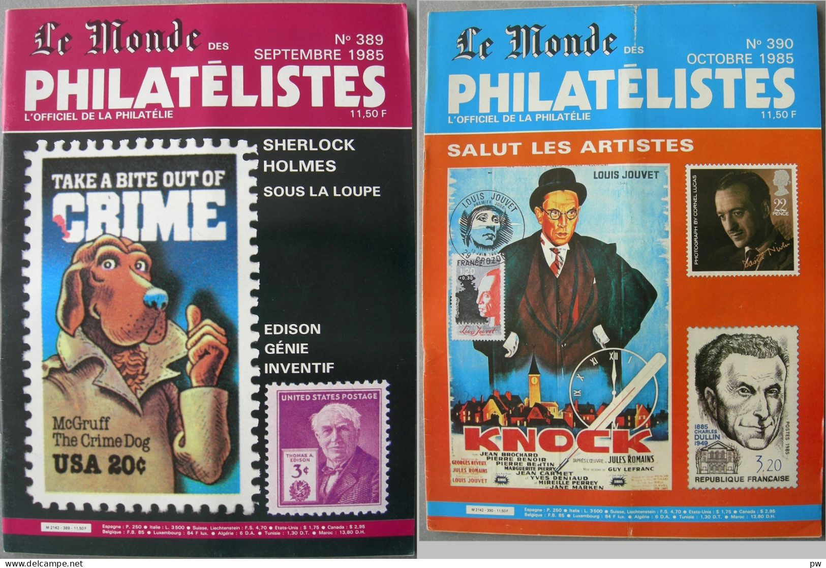 REVUE LE MONDE DES PHILATELISTES Année 1985 (n° 389 Et 390). - Français (àpd. 1941)