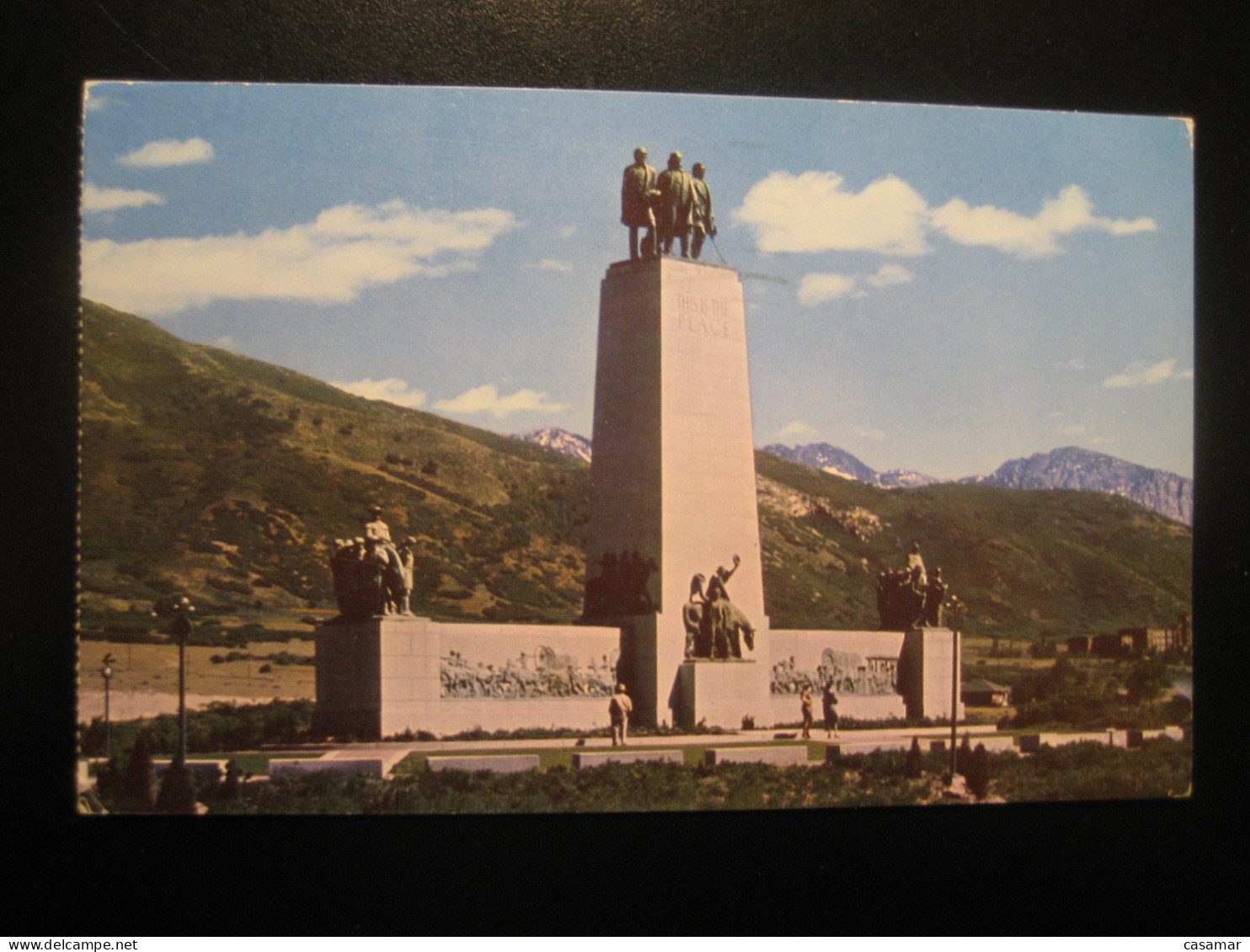 SALT LAKE CITY Utah Monument Emigration Canyon Cancel BRONX 1966 To Sweden Postcard USA - Salt Lake City