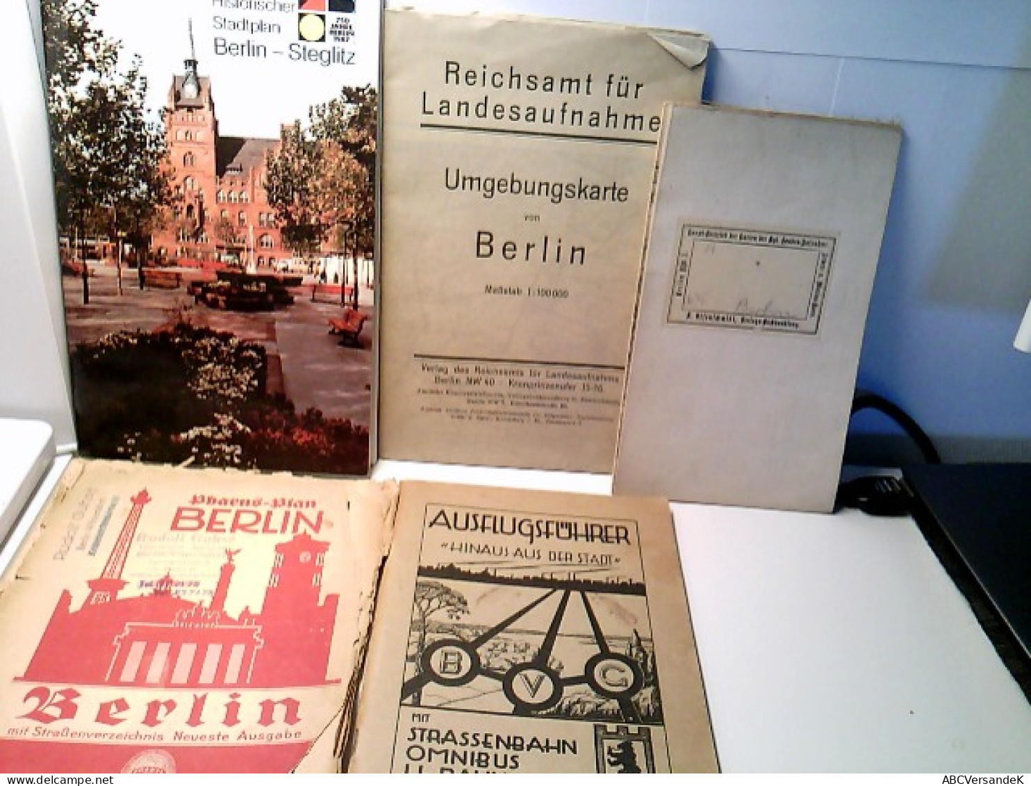 Konvolut: 5 Diverse Landkarten / Umgebungskarten /Pharus Plan Berlin Etc. - Deutschland Gesamt