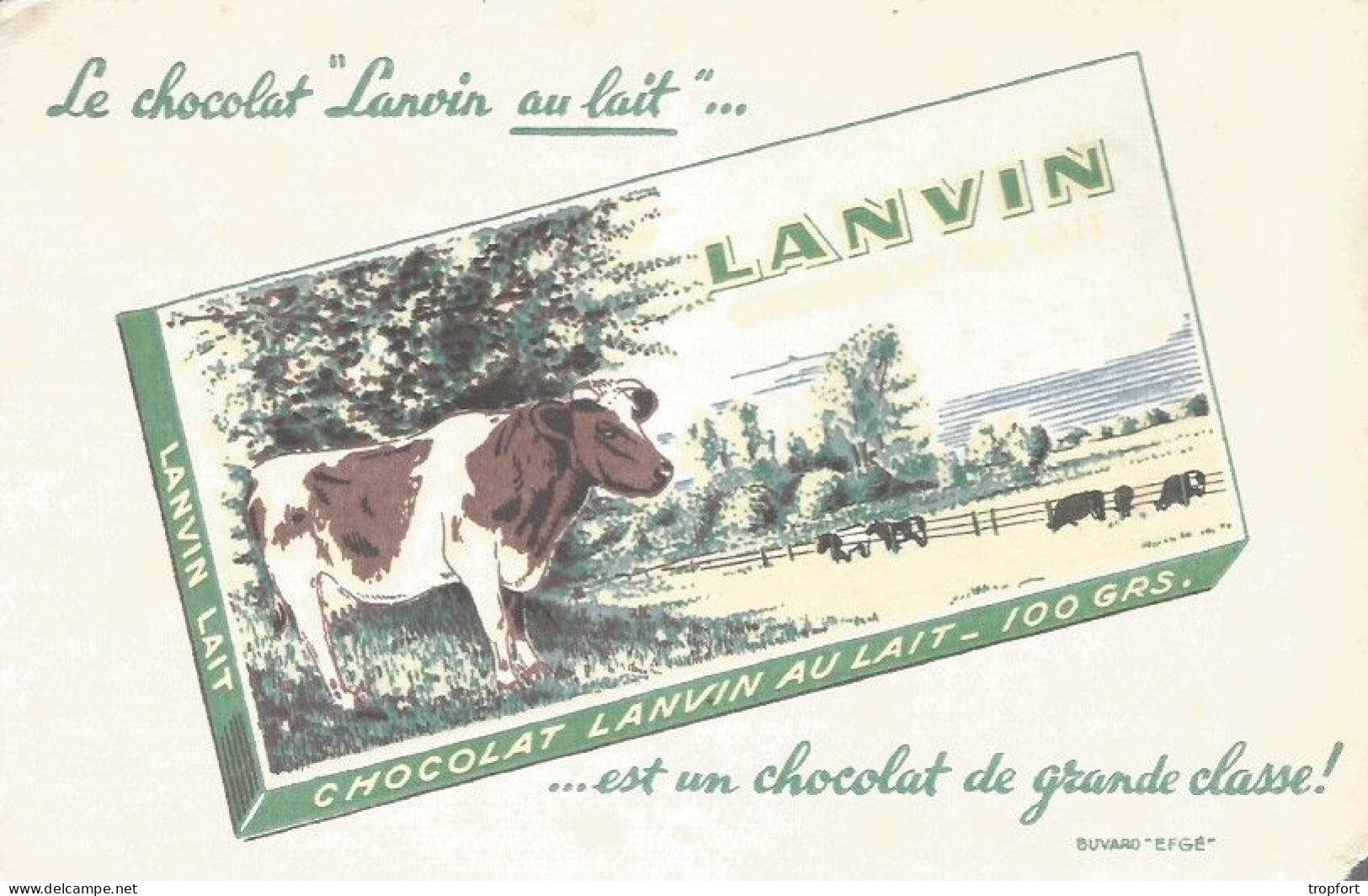 BUVARD ILLUSTRE  De Collection   CHOCOLAT LANVIN - Kakao & Schokolade