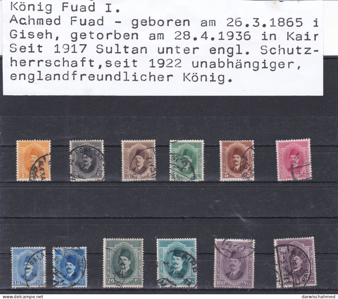 ÄGYPTEN - EGY-PT - EGYPTIAN - EGITTO -  MONARCHIE-  KÖNIG FUAD  - PORTRÄT 1923 GESTEMPELT - Used Stamps