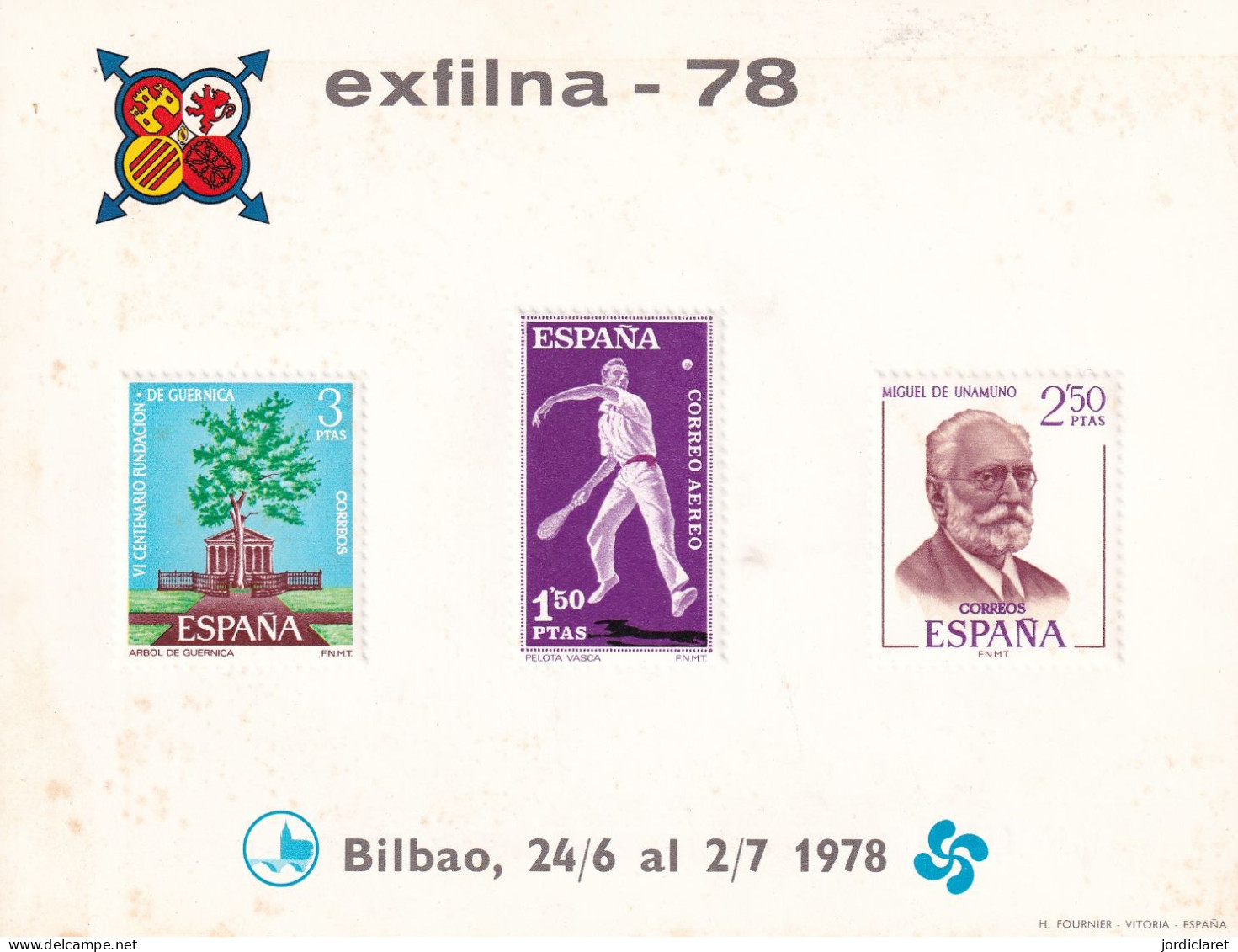 HOJA RECUERDO EXFILNA 78 BILBAO - Feuillets Souvenir