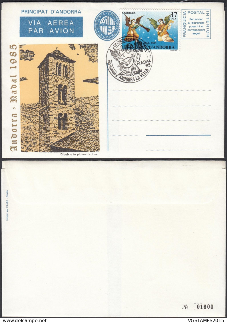 Andorre 1985-Andorre  Espagnole-Entier Postal Sur Lettre Par Avion De "La Vegueria Episcopal".... (EB) DC-12081 - Used Stamps