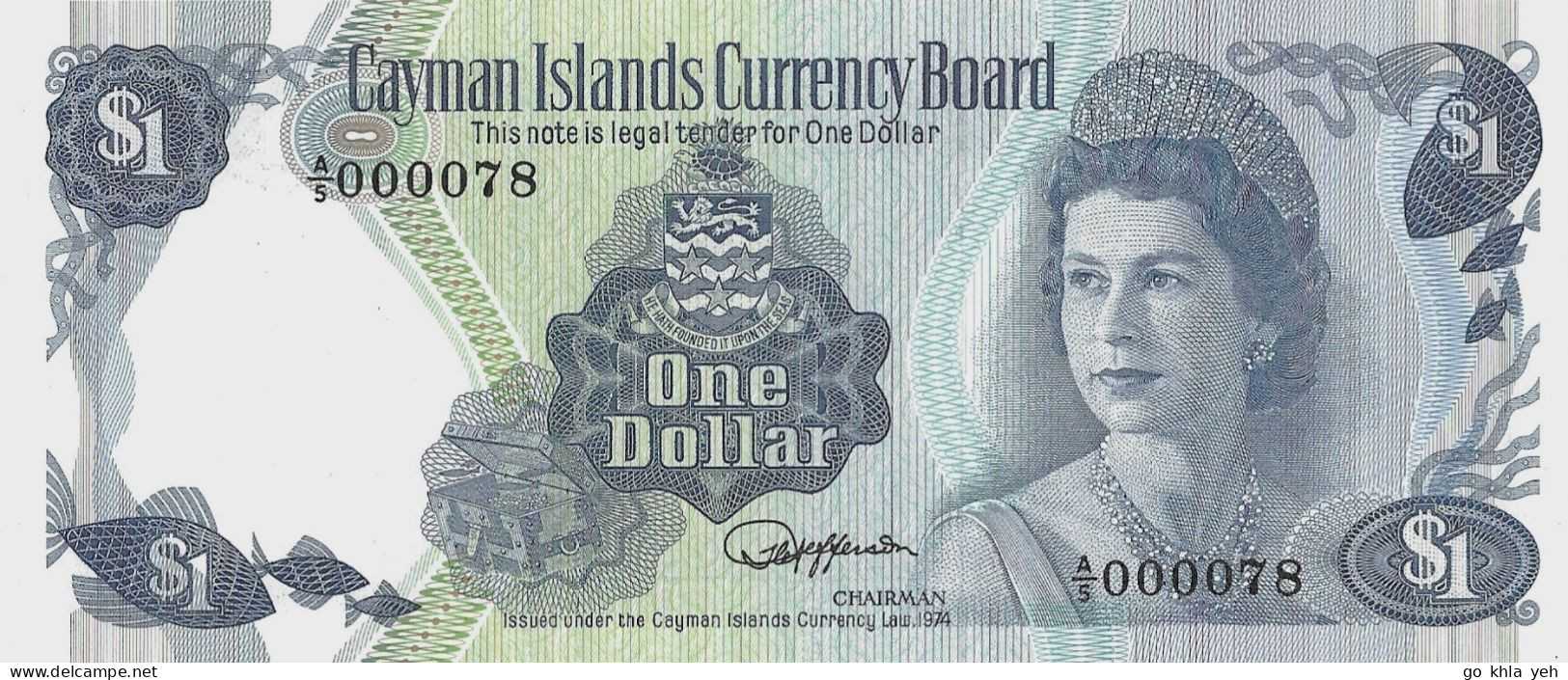 ILES CAYMAN 1985 1 Dollar - P.05d - A/5 000078  Neuf UNC - Kaimaninseln