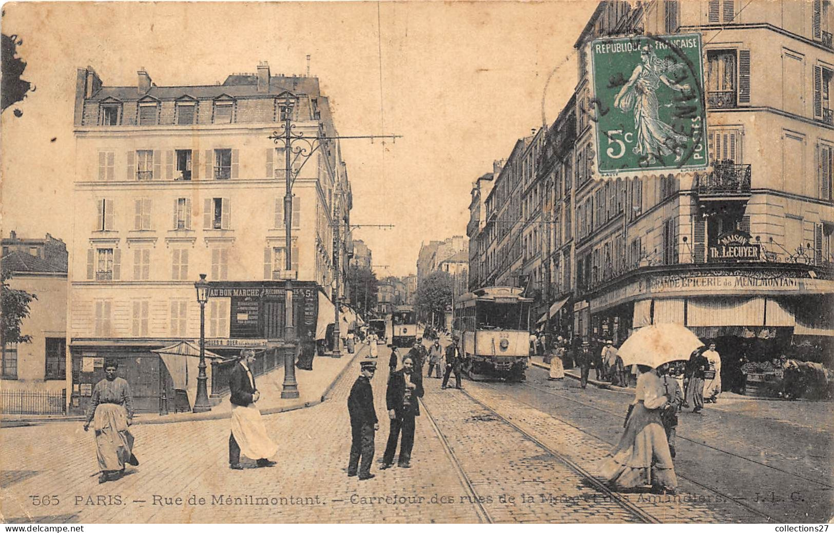 PARIS-75020- RUE DE MENILMONTANT- CARREFOUR DES RUES DE LA MAPE ET DES AMANDIERS - Arrondissement: 20