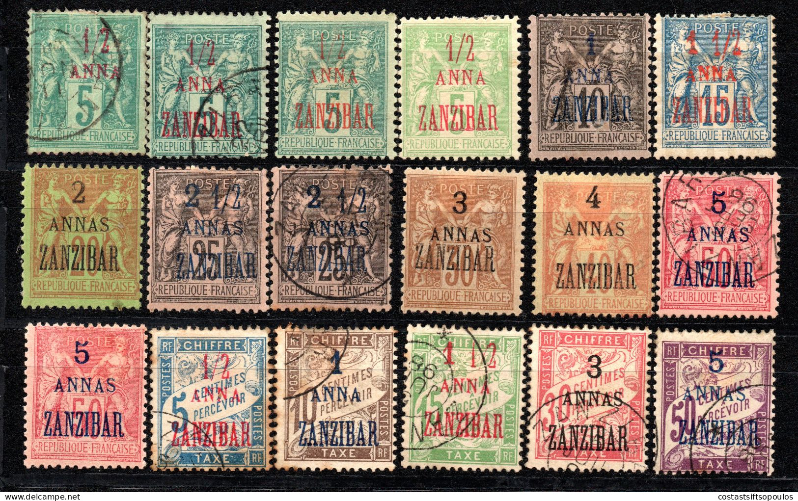 2002. ZANZIBAR 1896-1900 18 CLASSIC STAMPS LOT. - Andere & Zonder Classificatie