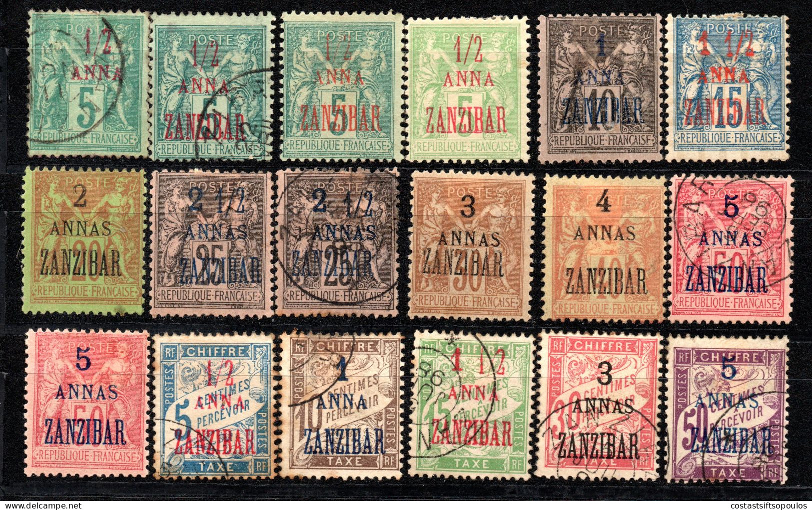 2002. ZANZIBAR 1896-1900 18 CLASSIC STAMPS LOT. - Other & Unclassified