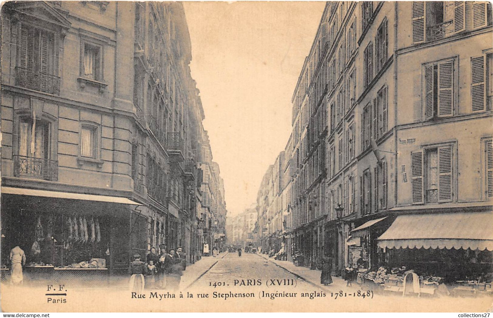PARIS-75018- RUE MYRHA A LA RUE STEPHESON - Arrondissement: 18