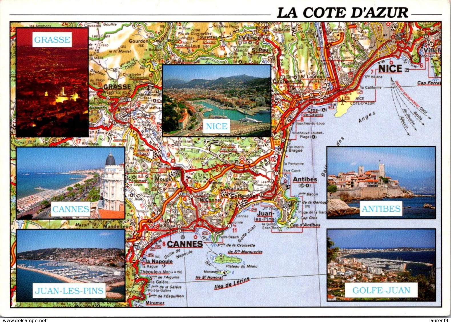 20-10-2023 (4 U 45)  France - Map De La Côte D'Azur - Plazas De Mercados