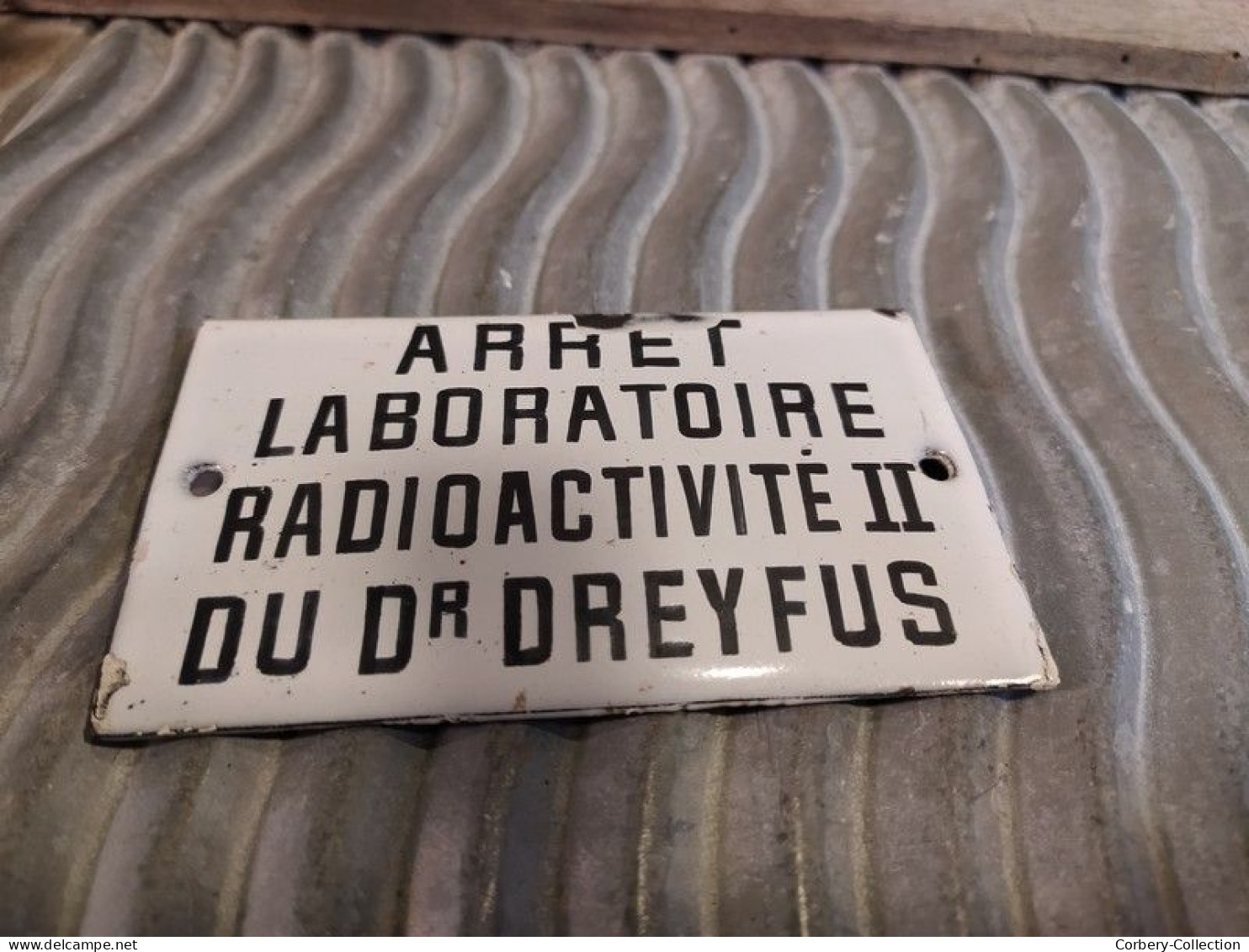 Rare Ancienne Petite Plaque Émaillée Arrêt Laboratoire Radioactivité II du Dr Dreyfus