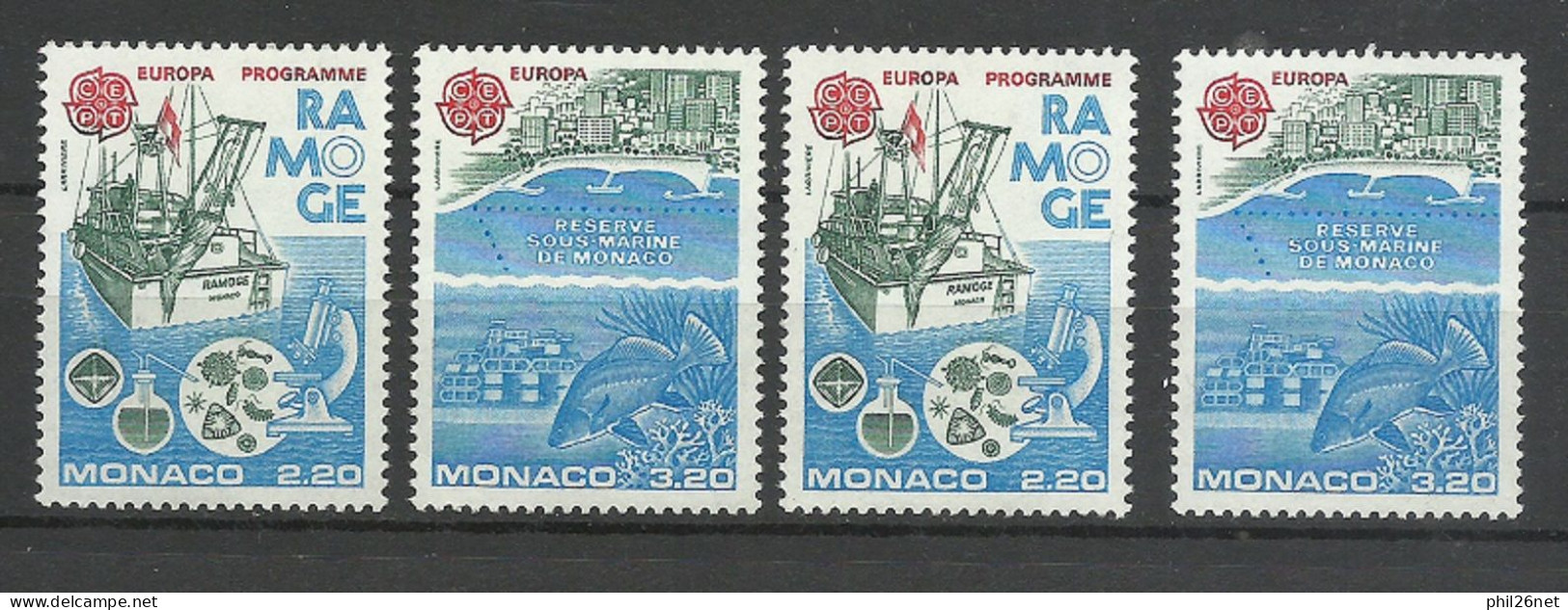 Monaco Europa 1986 N°  1520  Et 1521  X 2    Neufs   * *     B/ TB        Voir Scans                       Soldes ! ! ! - 1986