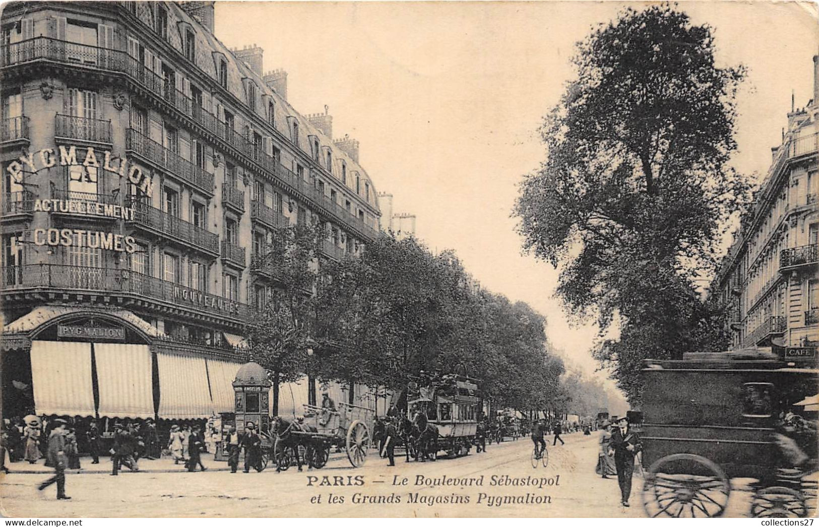 PARIS-75001- LE BOULEVARD DE SEBASTOPOL ET LES GRAND MAGASINS PYGMALION - Paris (01)