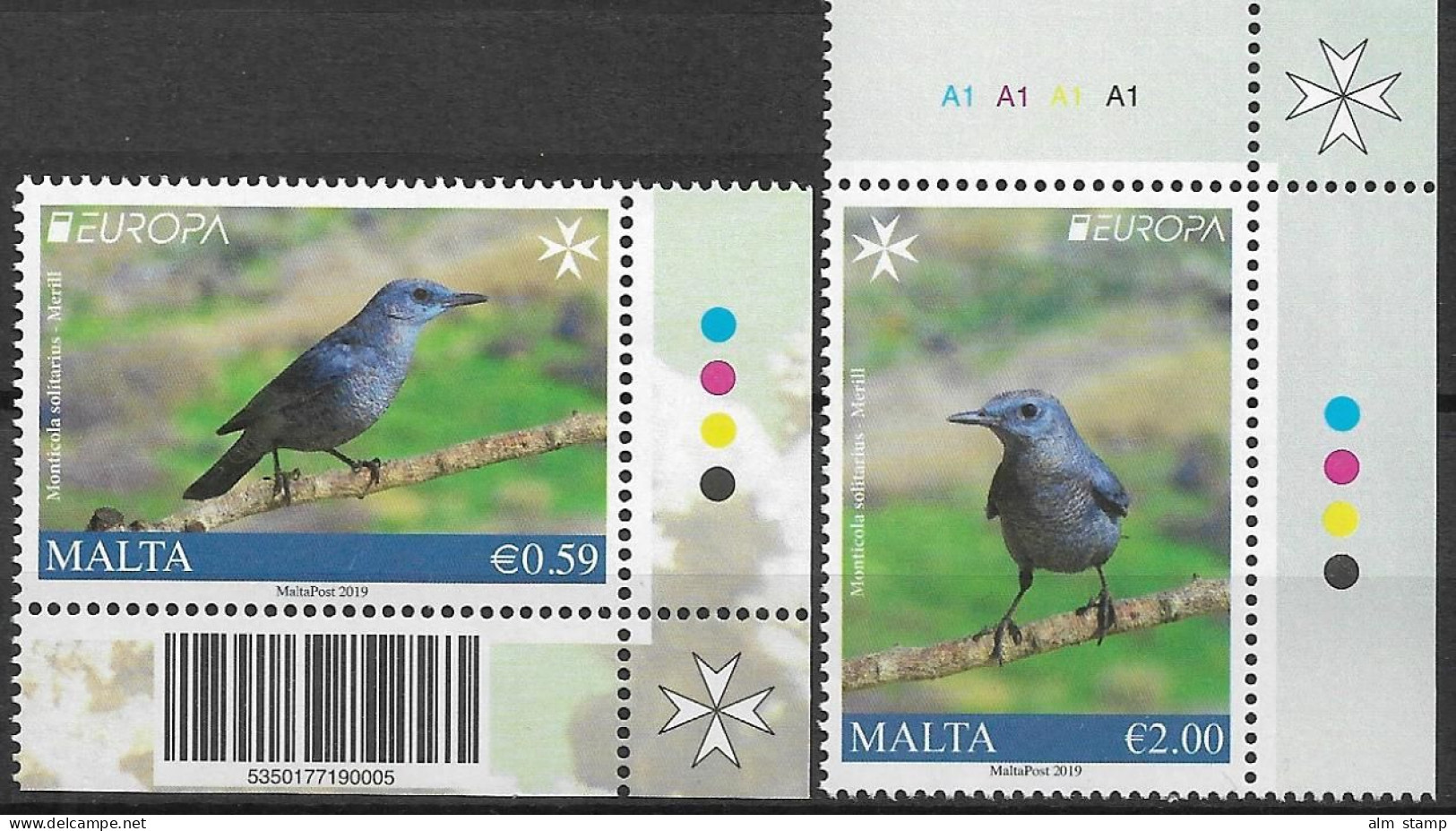 2019 Malta   Mi. 2057-8**MNH -  Europa: Einheimische Vögel. - 2019