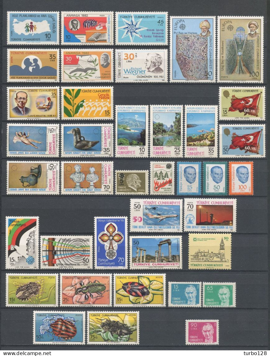 TURQUIE Année 1983 ** N° 2382/2420 Neufs MNH Luxe C 63.10 € Jahrgang Ano Completo Full Year - Komplette Jahrgänge