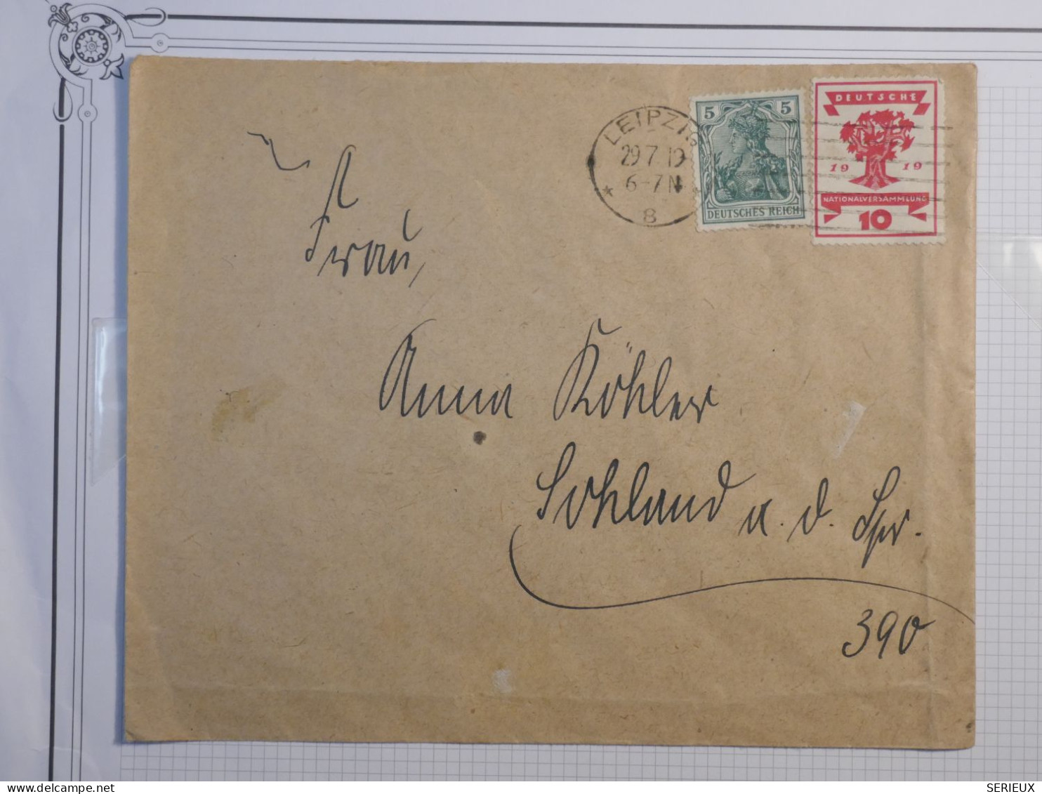 DD12 ALLEMAGNE     BELLE  LETTRE  1919 LEIPZIG +AFF. INTERESSANT+++  + - Altri & Non Classificati