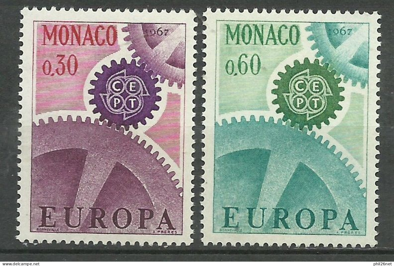 Monaco Europa 1967 N° 729   X 4  Et  730   X 5      Neufs   * * B/ TB        Voir Scans          Soldes ! ! ! - 1967