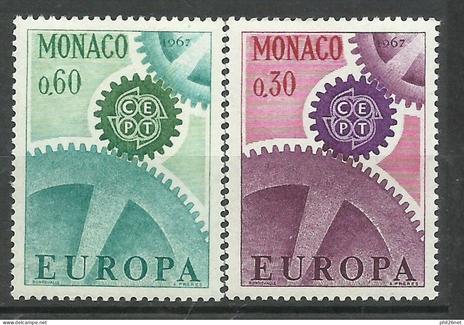 Monaco Europa 1967 N° 729   X 4  Et  730   X 5      Neufs   * * B/ TB        Voir Scans          Soldes ! ! ! - 1967