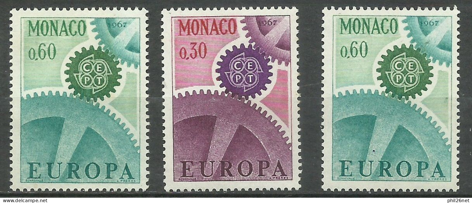 Monaco Europa 1967 N° 729   X 4  Et  730   X 5      Neufs   * * B/ TB        Voir Scans          Soldes ! ! ! - 1967