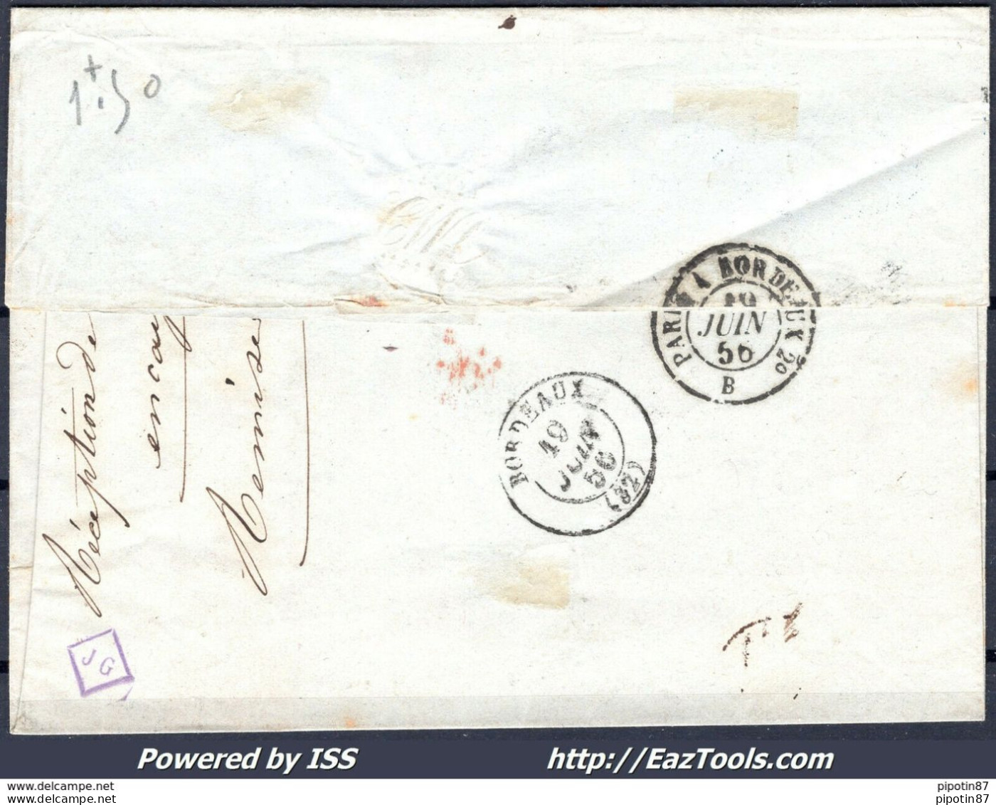 FRANCE MARQUE POSTALE CAD ALLEMAND AIX LA CHAPELLE DU 18/06/1856 A VOIR - Other & Unclassified