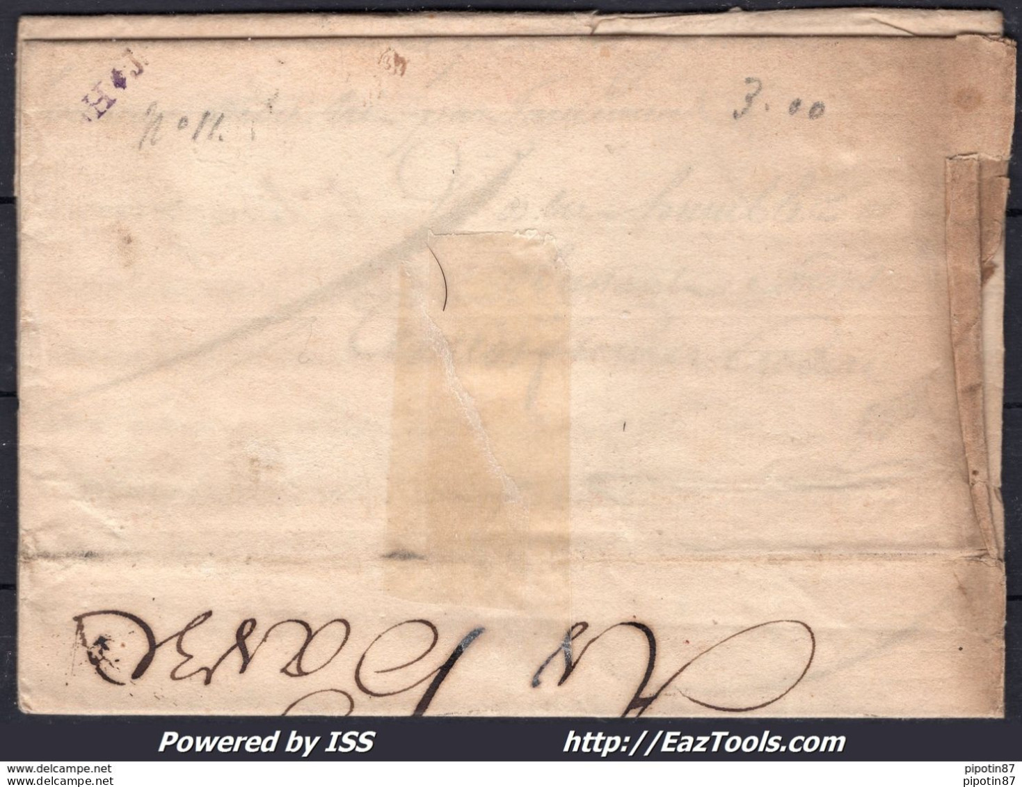 FRANCE MARQUE POSTALE B COURONNÉ DE BORDEAUX DE 1752 - Unclassified