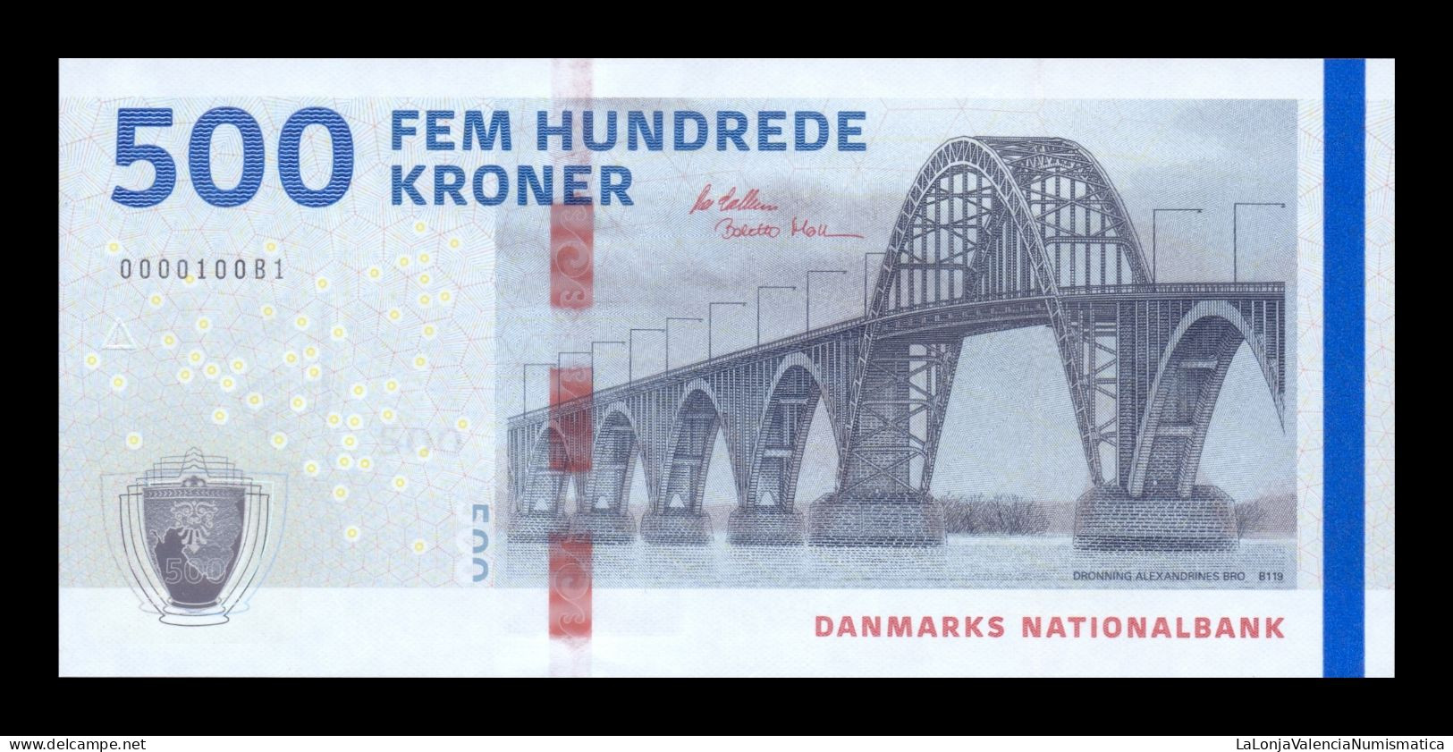 Dinamarca Denmark 500 Kroner 2019 Pick 68f(2) Low Serial Sc Unc - Danemark