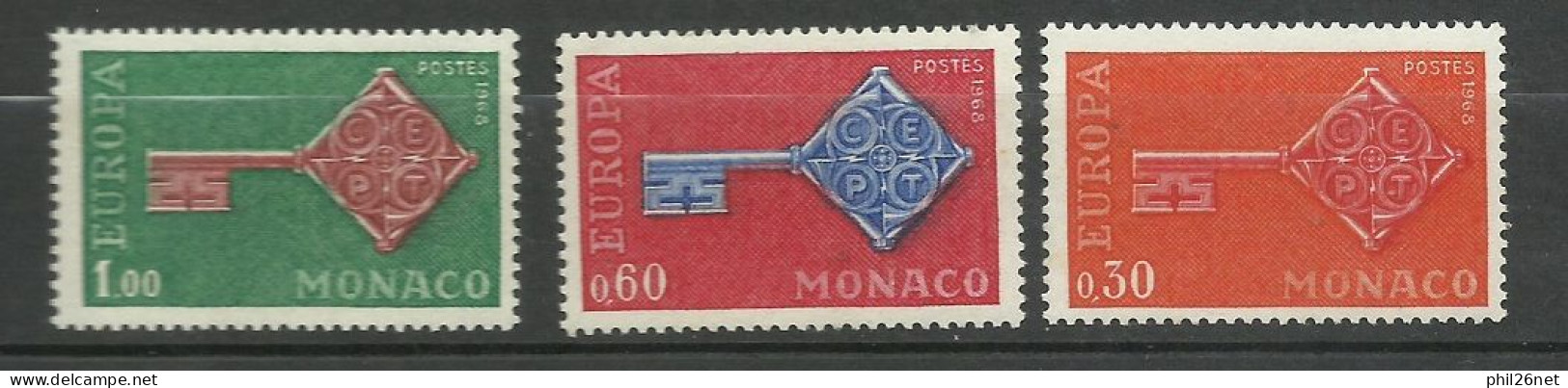 Monaco Europa 1968 N° 749 à 751  X  6      Neufs   * * B/ TB        Voir Scans          Soldes ! ! ! - 1968