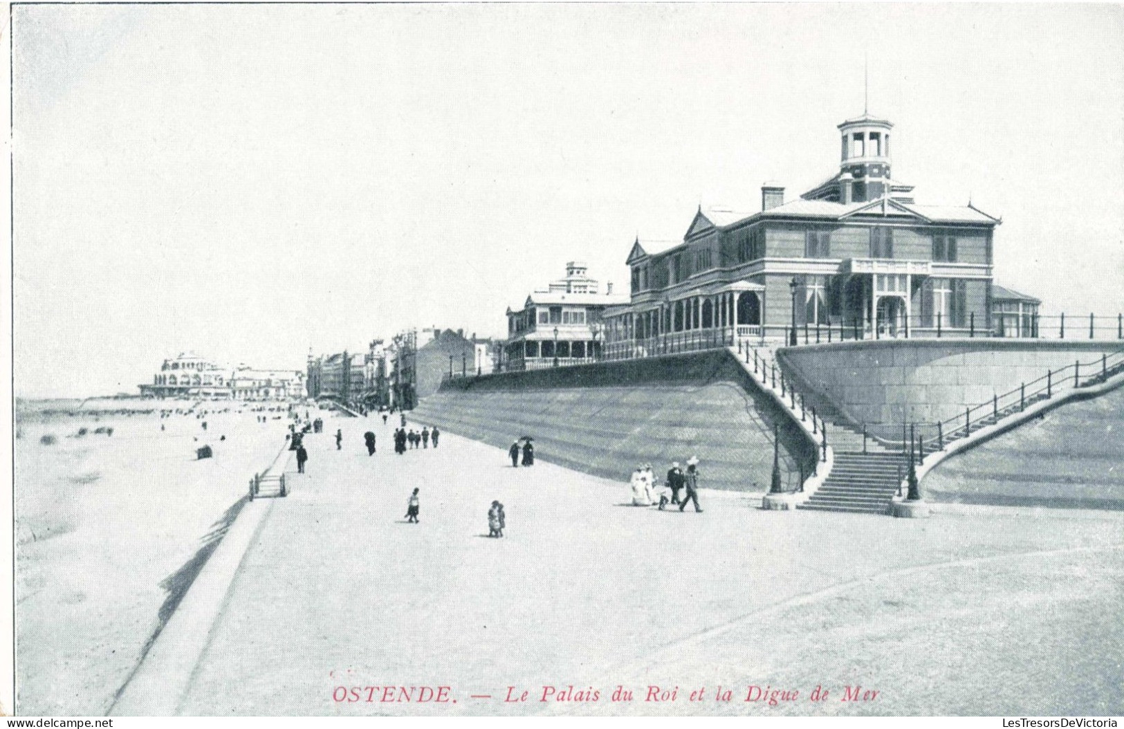 BELGIQUE - Ostende - Le Palais Du Roi Et La Digue La Mer - Carte Postale Ancienne - Oostende