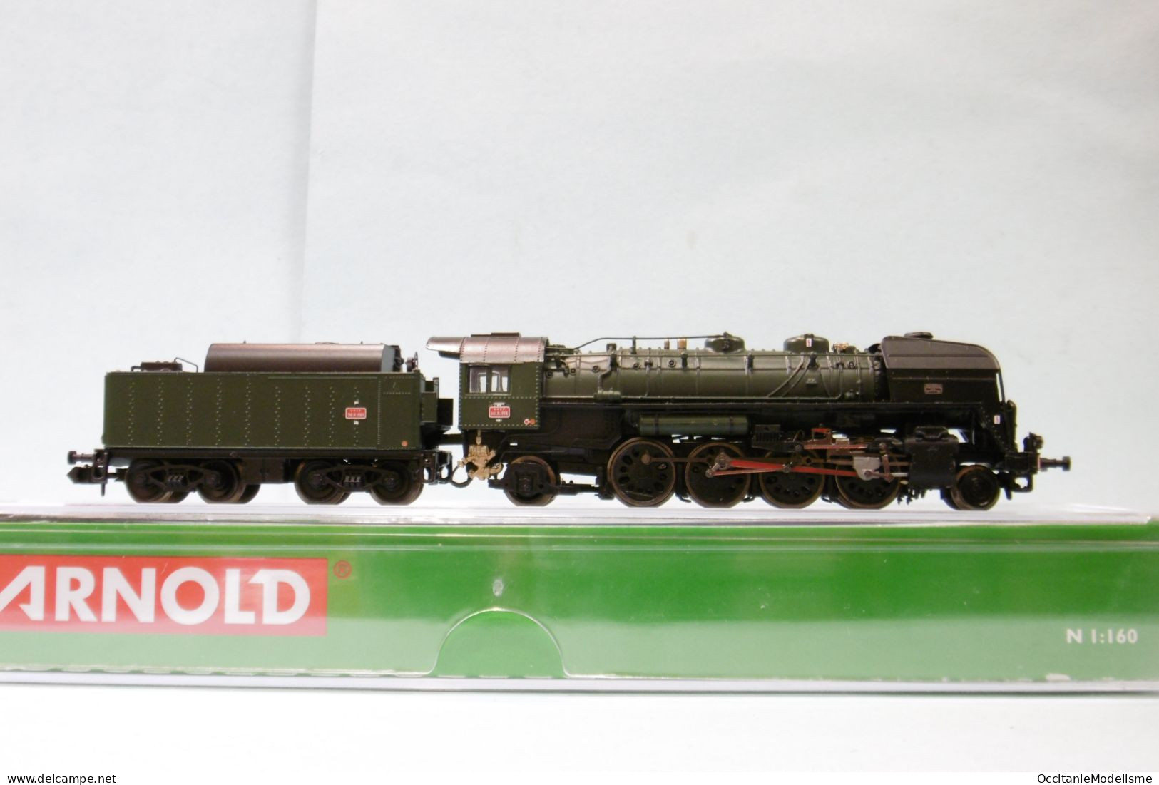 Arnold - Locomotive Vapeur 141 R 1155 Fuel Vert SNCF DCC Sound Réf. HN2483S Neuf NBO N 1/160 - Locomotive