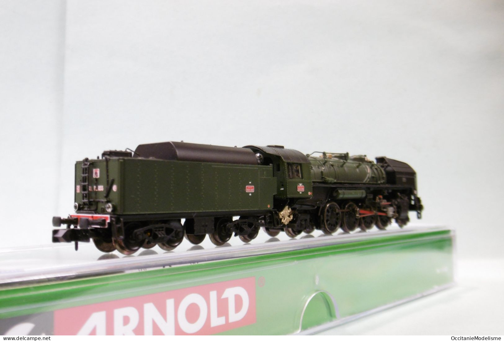 Arnold - Locomotive Vapeur 141 R 1155 Fuel Vert SNCF DCC Sound Réf. HN2483S Neuf NBO N 1/160 - Locomotive