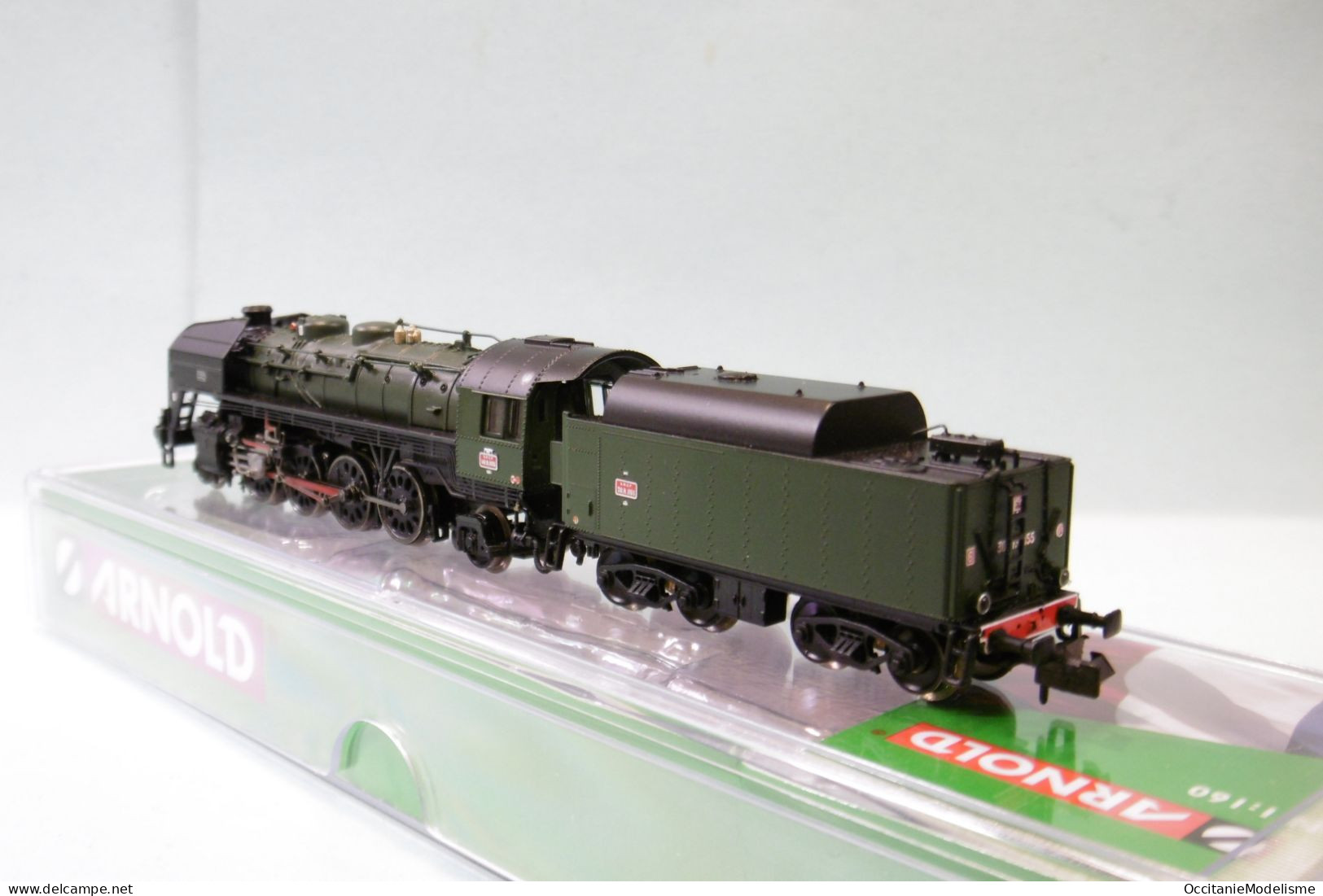 Arnold - Locomotive Vapeur 141 R 1155 Fuel Vert SNCF DCC Sound Réf. HN2483S Neuf NBO N 1/160 - Loks