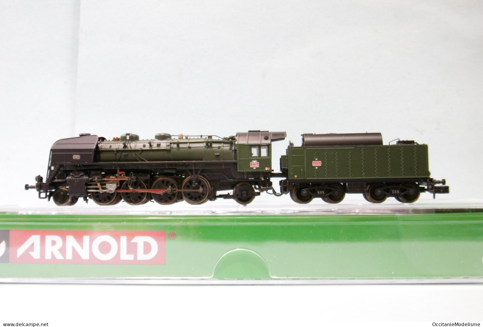 Arnold - Locomotive Vapeur 141 R 1155 Fuel Vert SNCF DCC Sound Réf. HN2483S Neuf NBO N 1/160 - Locomotive